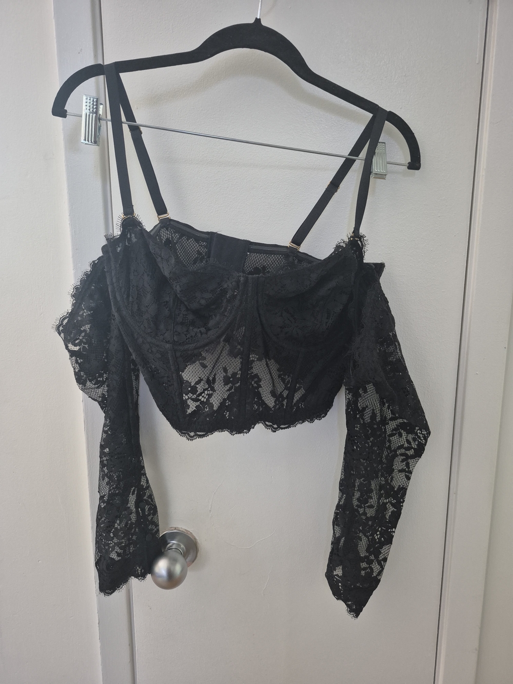 Victoria's Secret Black Lace Bustier Top